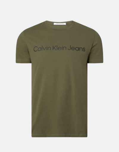Calvin Klein Institutional Logo Slim Olive T-Shirt