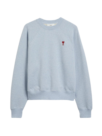 Ami Sweater Logo Heather Cashmere Blue