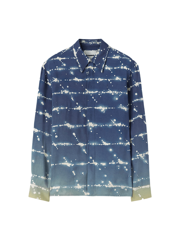 Jil Sander Shirt Allover Print Blue-Silver
