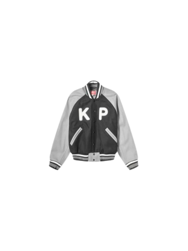 Kenzo Jacket Varsity Logo Black-Grey