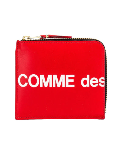 Comme Des Garcons Wallet 2-Zip Logo Red