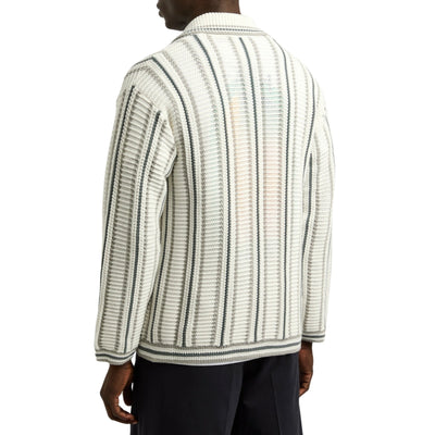 Casablanca Shirt Crochet Textured Grey-White