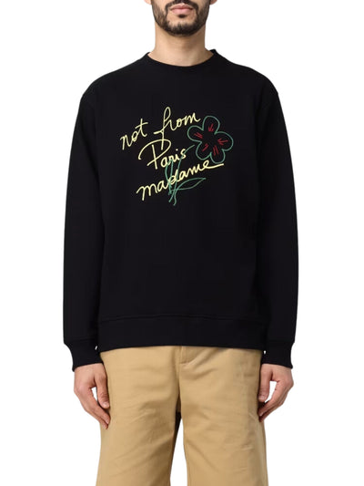 Drole De Monsieur Sweater Slogan Print Black
