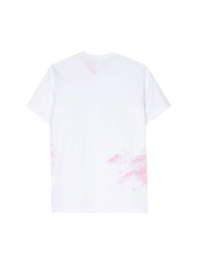 Comme Des Garcons T-Shirt Splatter Pink-White