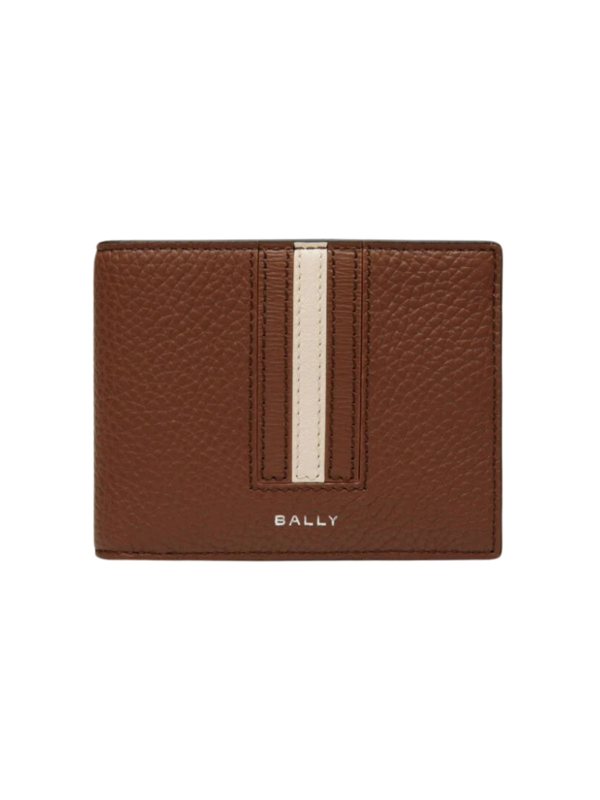 Bally Wallet Stripe Logo White-Brown