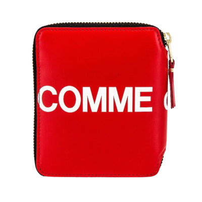 Comme Des Garcons Wallet Zip Around Logo Red