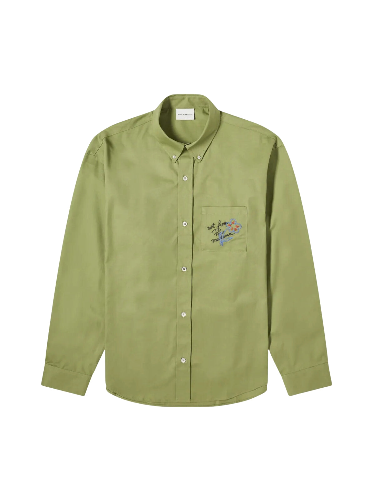 Drole De Monsieur Shirt Pocket Slogan Light Khaki