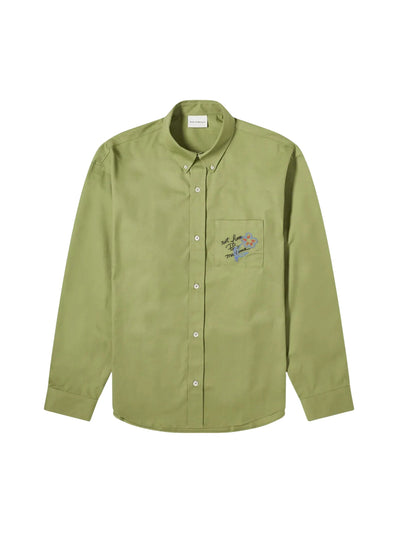 Drole De Monsieur Shirt Pocket Slogan Light Khaki