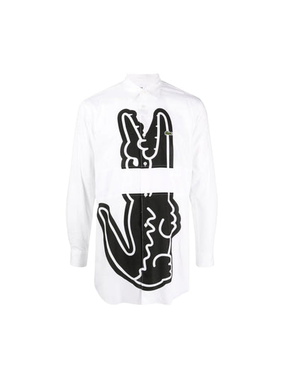 Comme Des Garcons Shirt Woven Split Croc White-Black