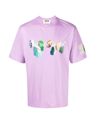 Msgm T-Shirt Graphic Print Lilac