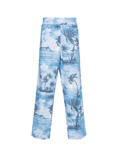 Palm Angels Track Pants Allover Print Indigo