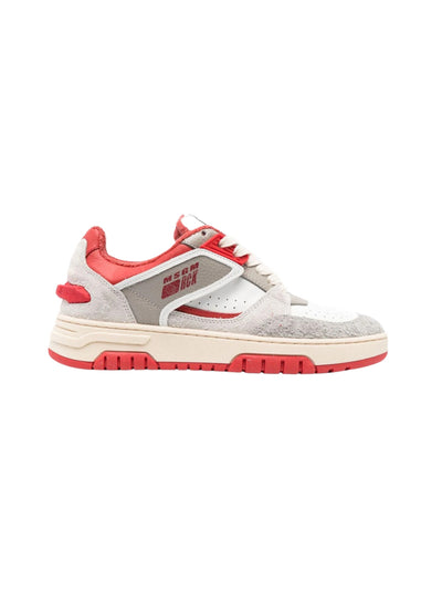 Msgm Sneaker Side Logo Panelled Coloue Block Red