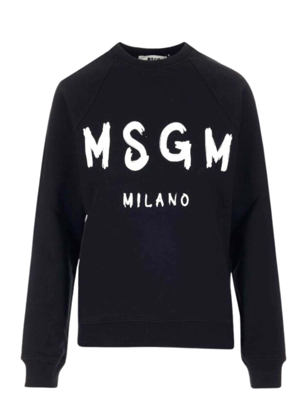 Msgm Sweater Logo White-Black
