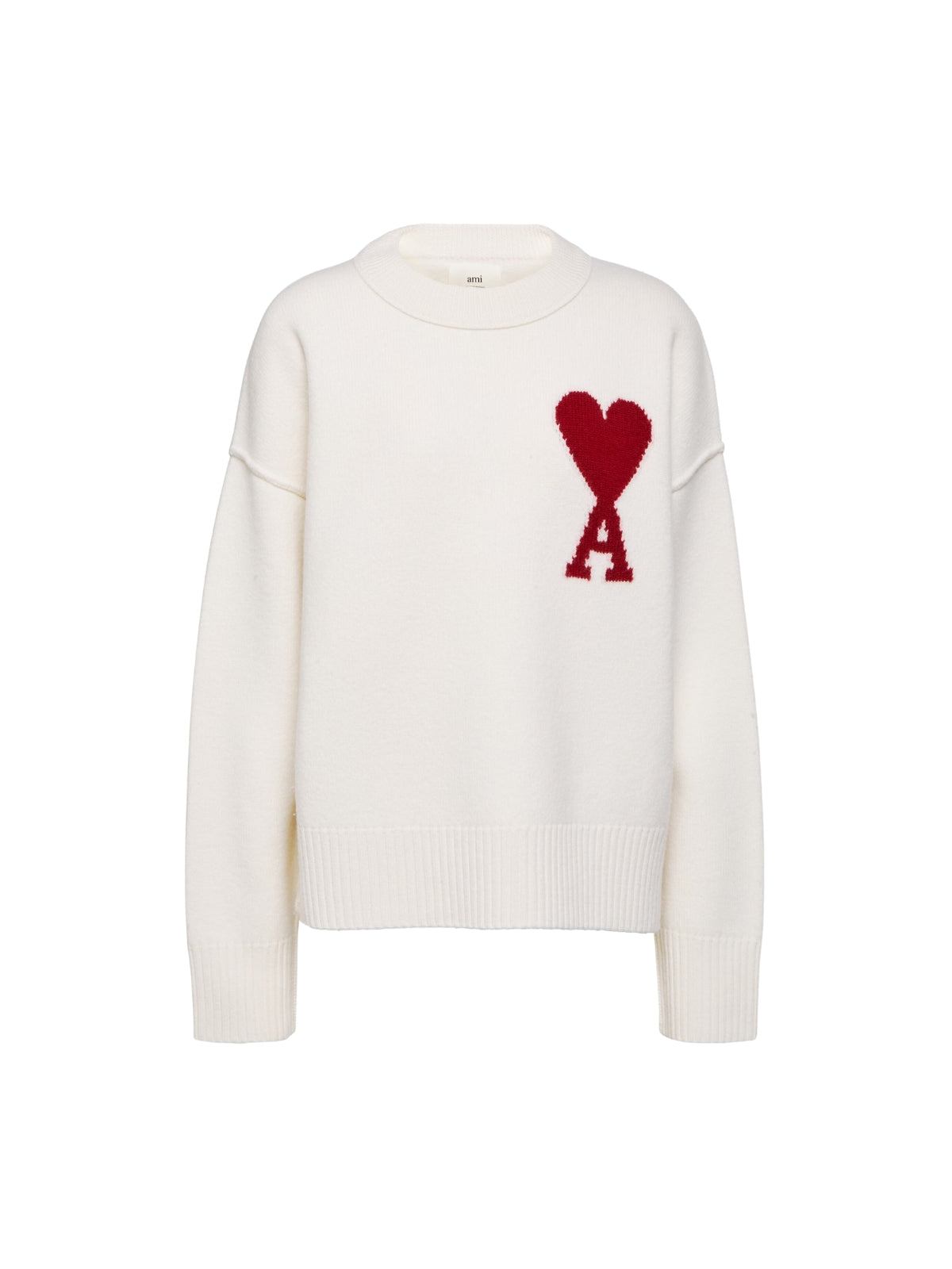 Ami Sweater De Coeur Logo White