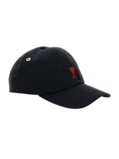Ami Cap De Coeur Embroidery Black