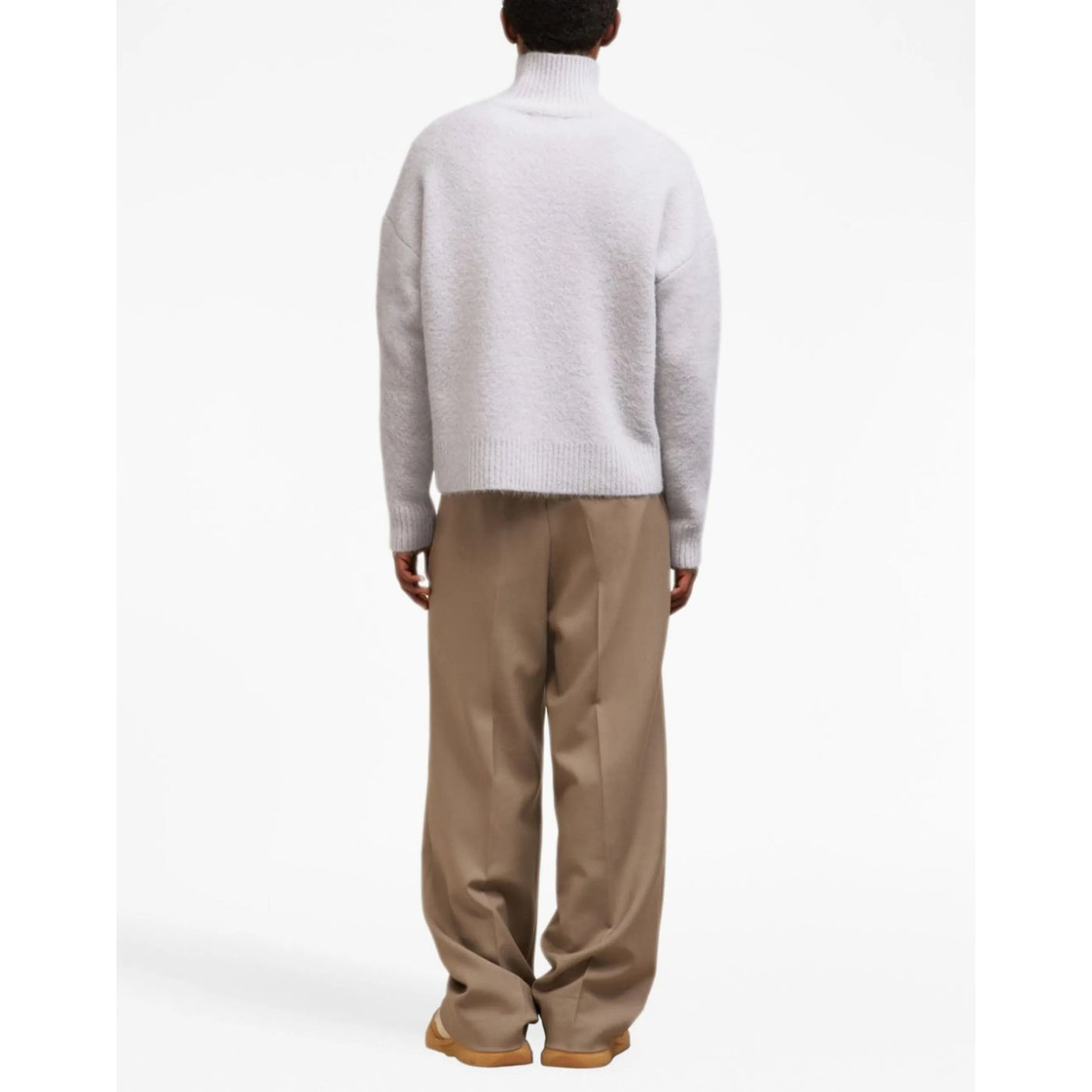 Ami Sweater Turtleneck Logo Grey