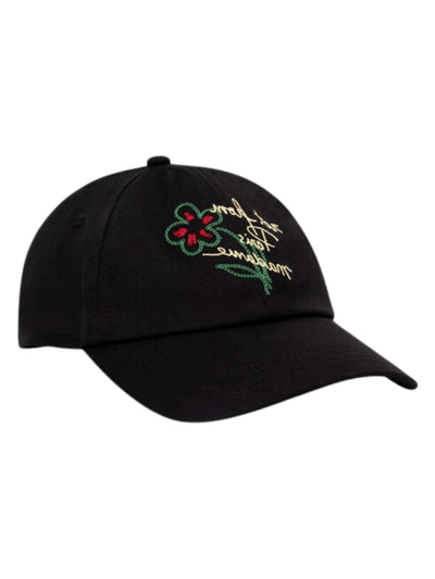 Drole De Monsieur Cap Slogan Flower Black
