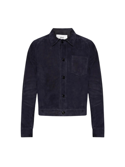 Ami Shirt Suede Overshirt Black