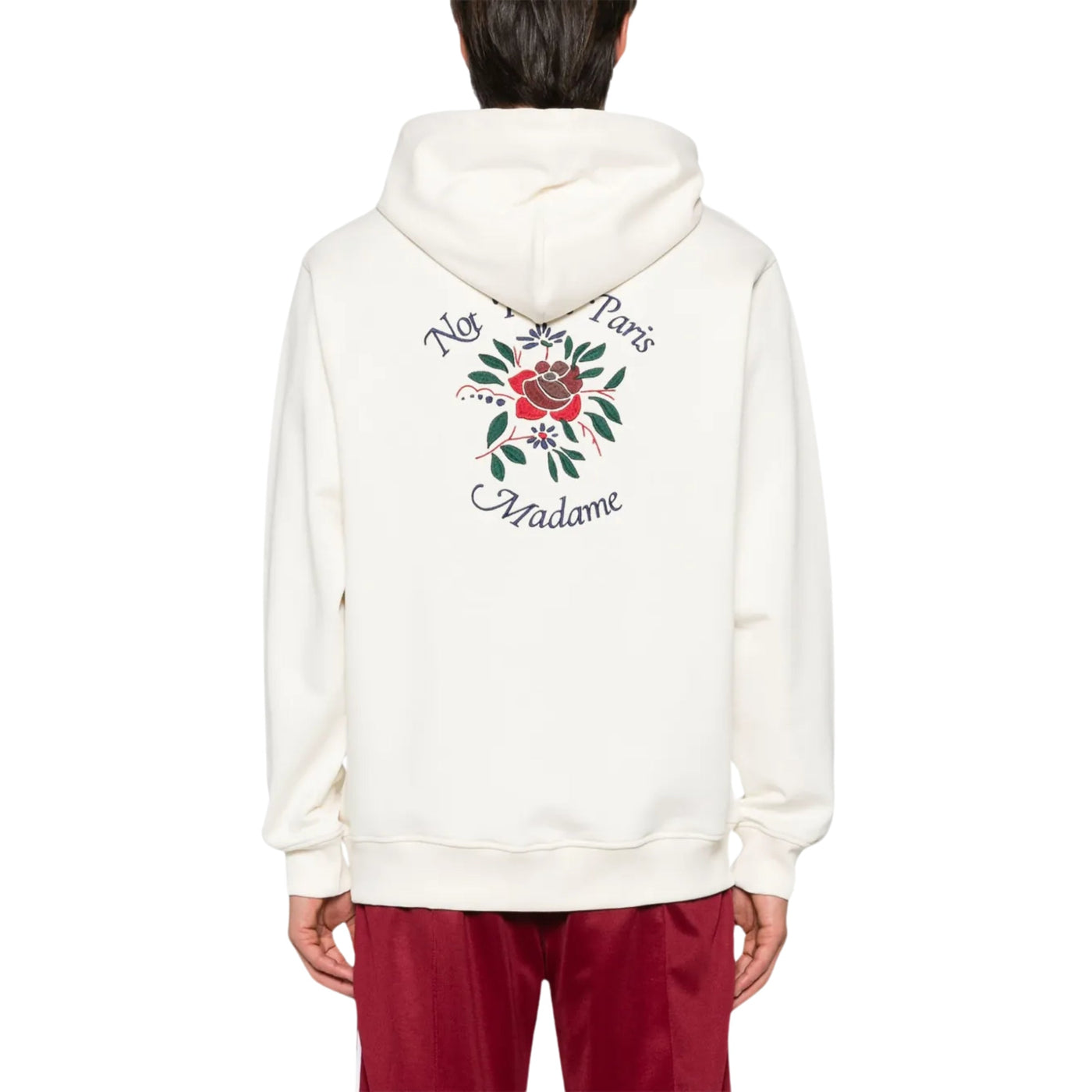 Drole De Monsieur Hoodie Fleurs Slogan Cream
