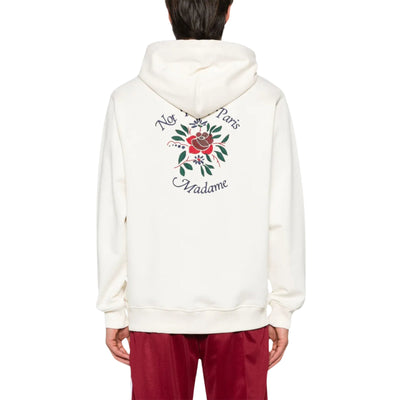 Drole De Monsieur Hoodie Fleurs Slogan Cream
