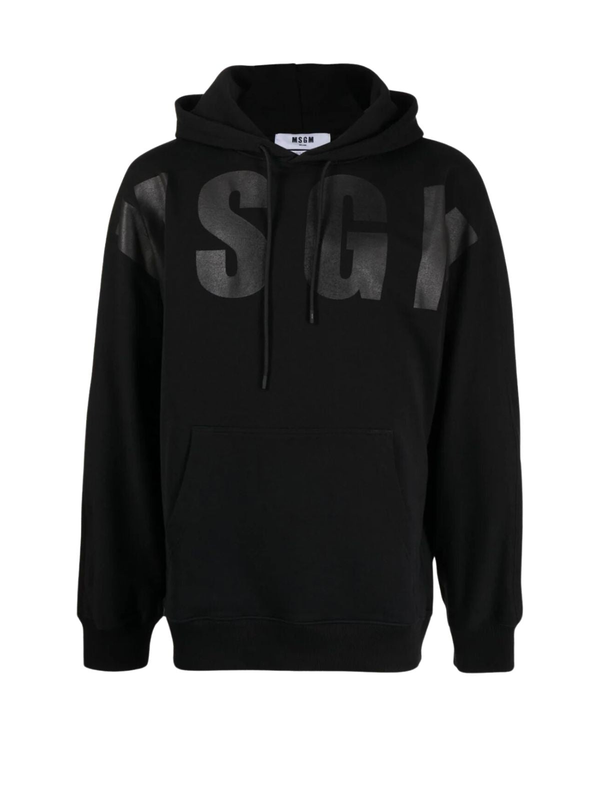 Msgm Hoodie Felpa Big Logo Black