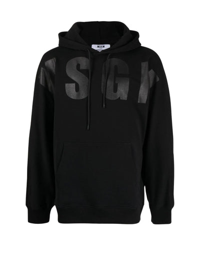 Msgm Hoodie Felpa Big Logo Black