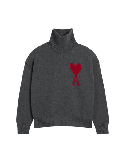 Ami  Sweater Logo Big Logo Grey