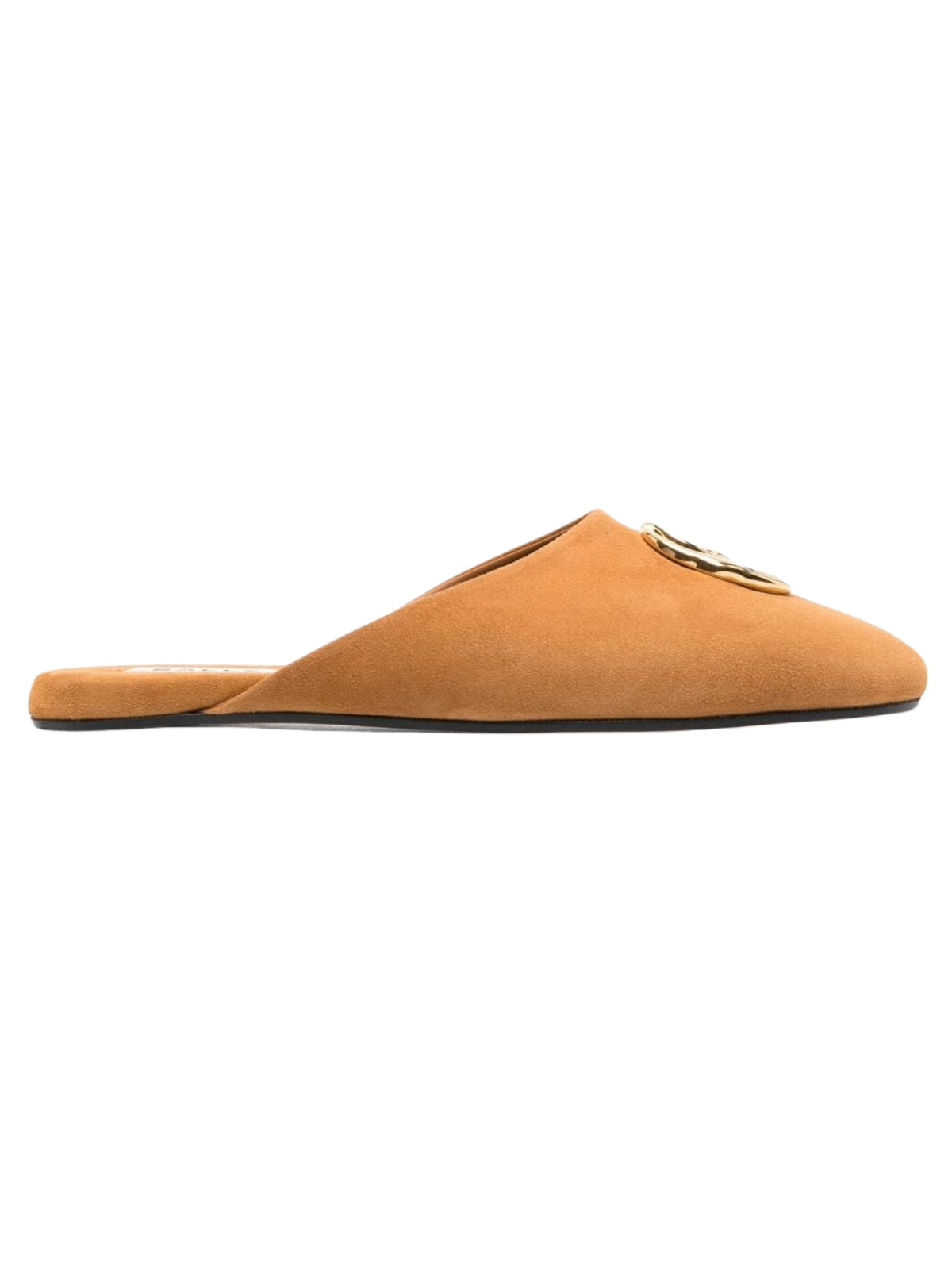 Bally Slide Suede Logo Gold-Tan