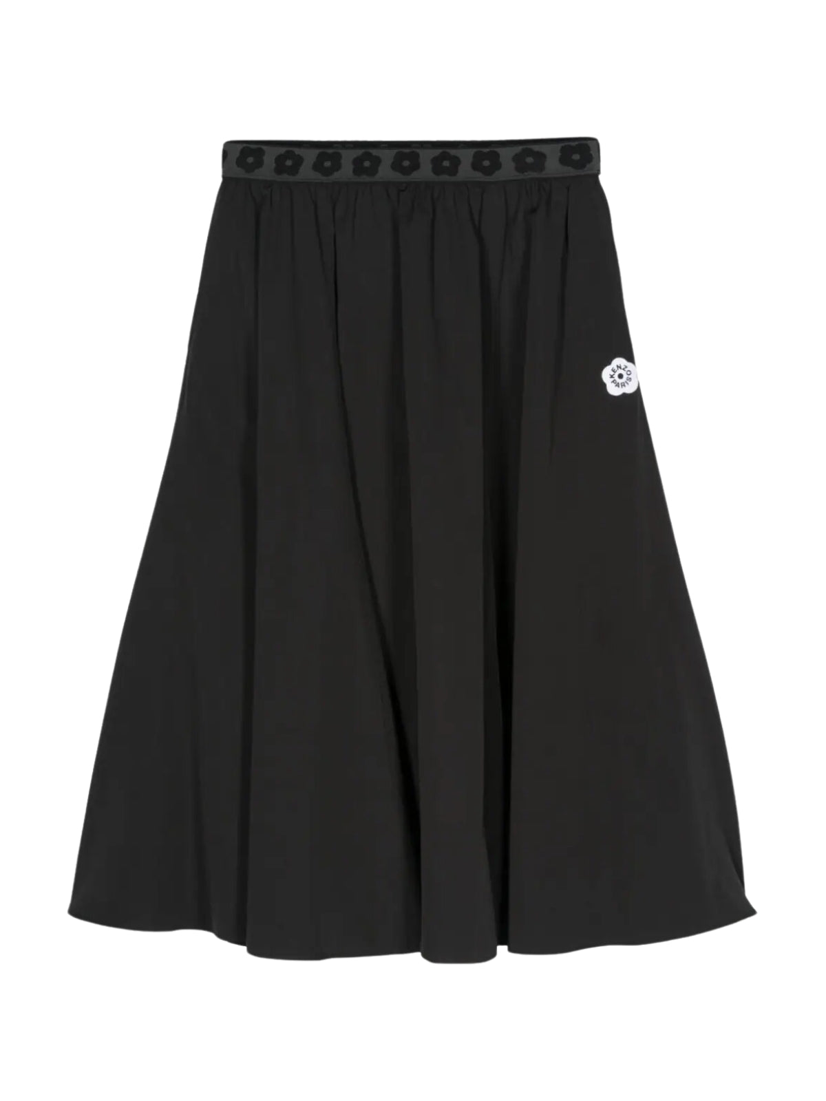Kenzo Skirt Pleats Logo Black