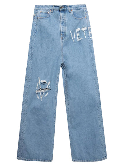 Vetements Jeans Destroyed Blue