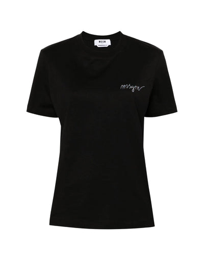 Msgm T-Shirt Ladies Logo Black