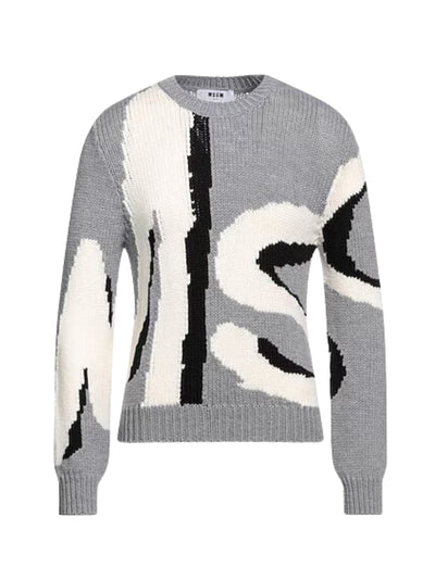 Msgm  Sweater Slim Logo Grey