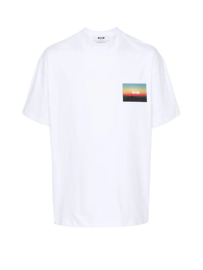Msgm T-Shirt Block Logo White