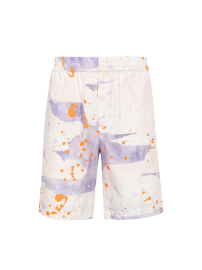 Msgm Shorts Allover Print Lilac-Cream