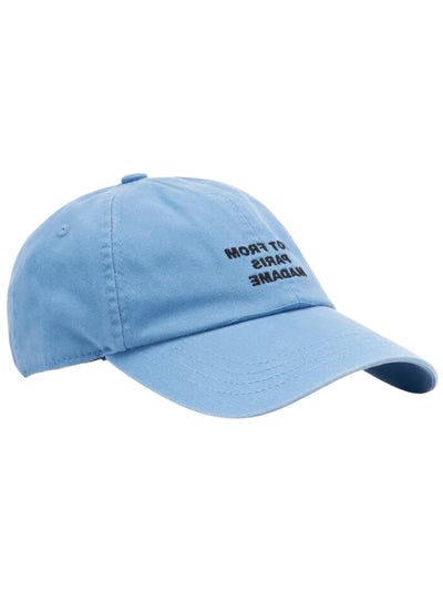 Drole De Monsieur Cap Slogan Print Light Blue
