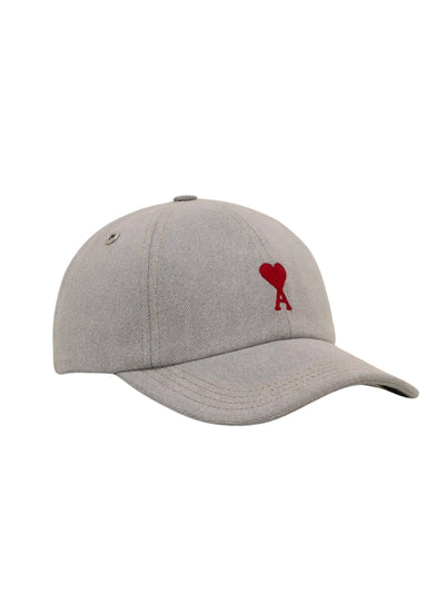 Ami Cap De Coeur Embroidery Denim Javel Grey
