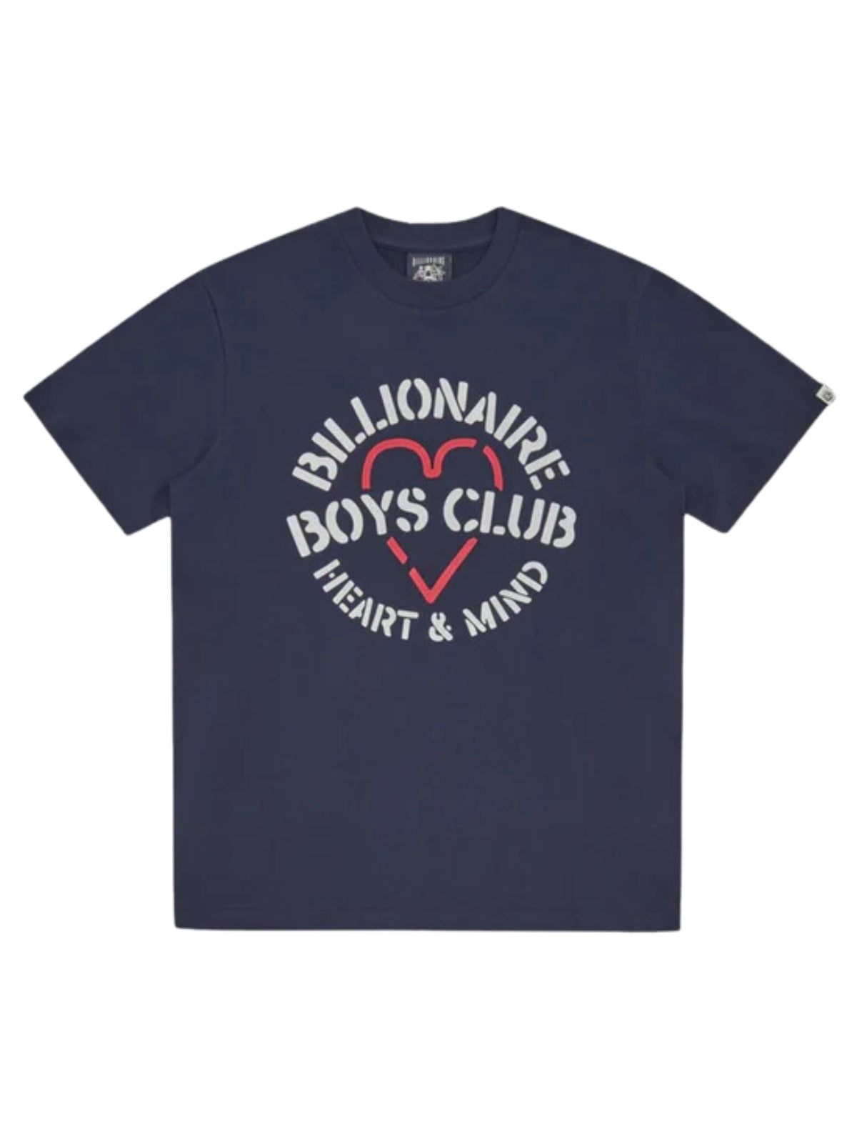 Billionaire Boys Club T-Shirt Heart & Mind Stencil Logo Navy