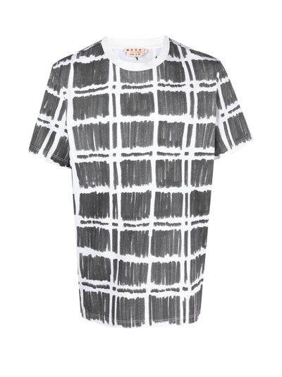 Marni T-Shirt Check Fields Grey-White