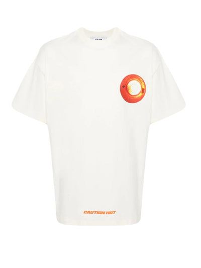 Msgm T-Shirt Caution Hot White