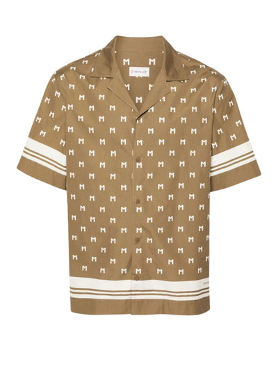 Moncler Shirt Allover Logo Brown