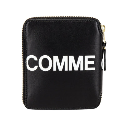Comme Des Garcons Wallet Zip Around Logo Black