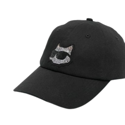 Karl Lagerfeld Cap Rhinestone Choupette Black