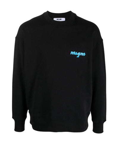 Msgm Sweater Felpa Logo Black