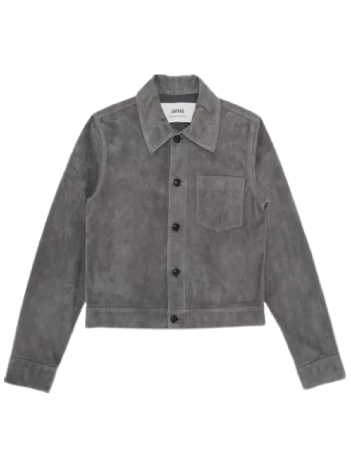 Ami Jacket Suede Leather Stone Grey