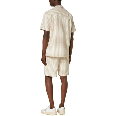 Drole De Monsieur Shirt Checkered Beige