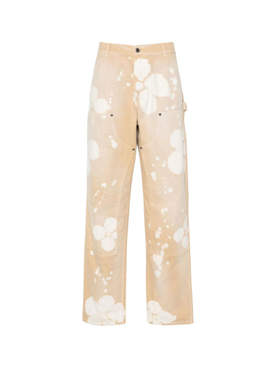 Msgm Jeans Flower Prints Sand