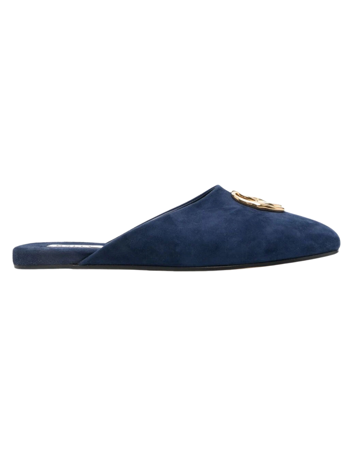 Bally Slide Suede Logo Gold-Blue