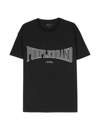 Purple T-Shirt Textured Inside Out Black