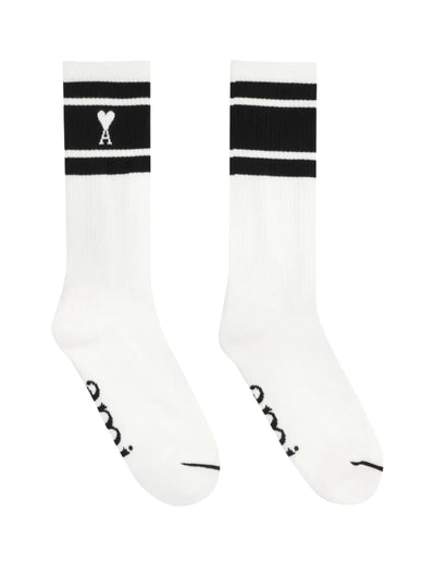 Ami Socks Striped Logo Black