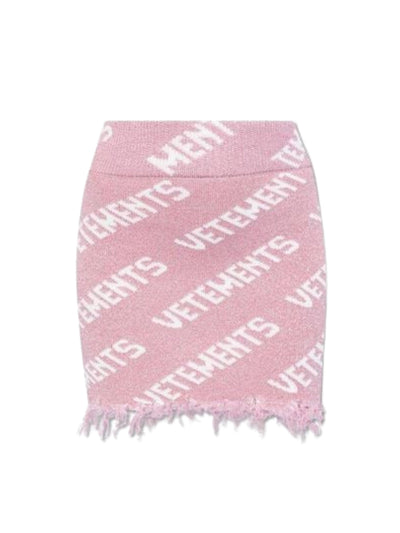Vetements Skirt Allover Logo Pink